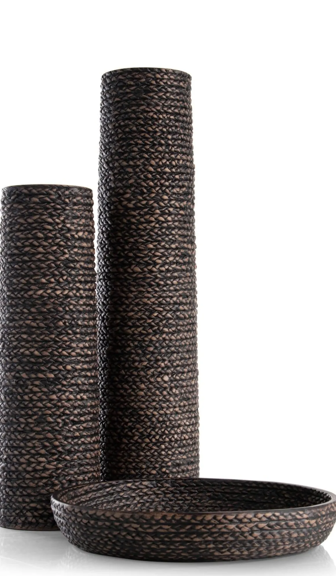 Adam vaas H68,5cm in de kleur Zwart - COCOmaison