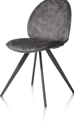 AIKO eetkamerstoel - rough off black - stof Karese - antraciet