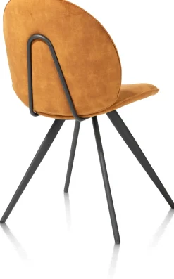 AIKO eetkamerstoel - rough off black - stof Karese - okergeel