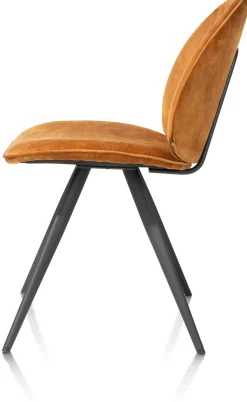 AIKO eetkamerstoel - rough off black - stof Karese - okergeel