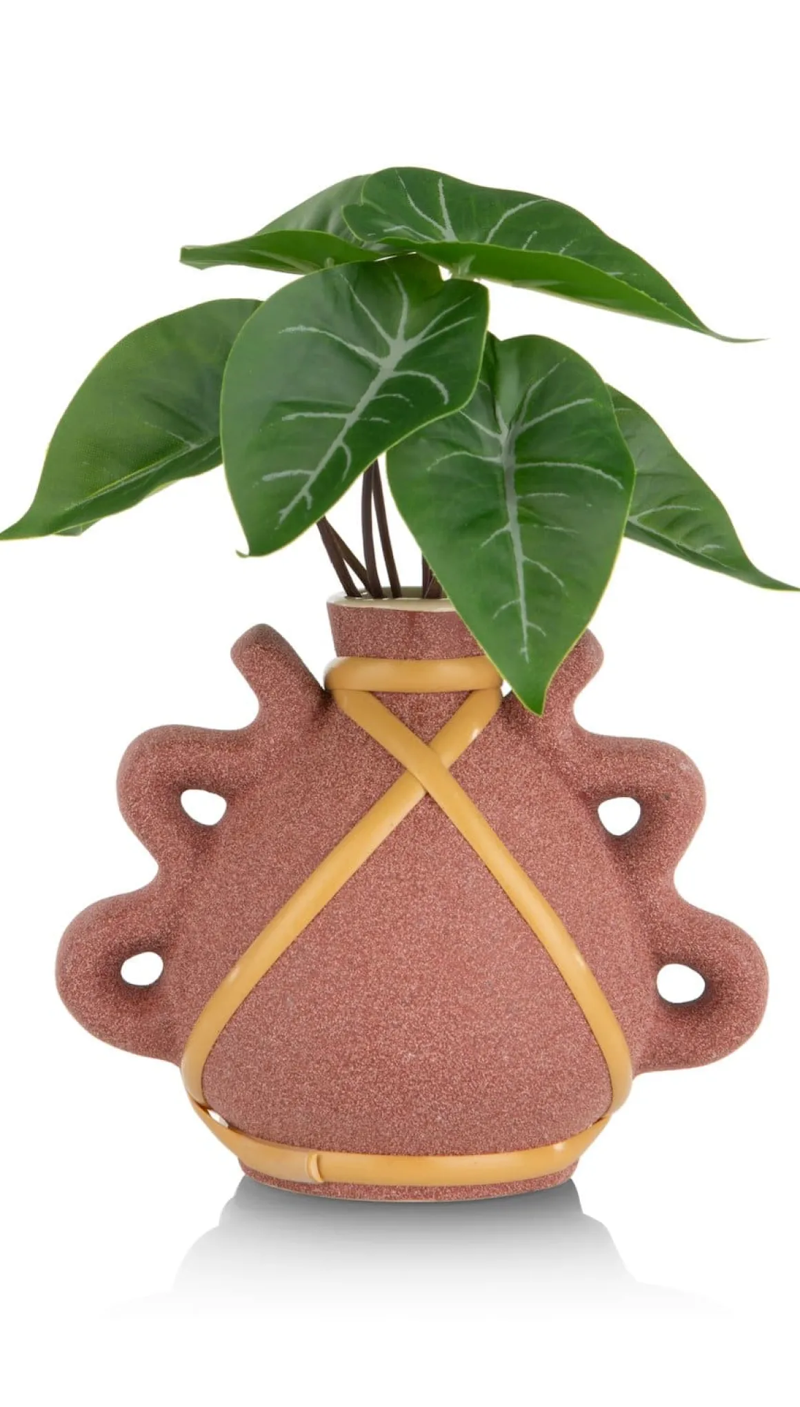 Anthurium Mini Bush H13cm kunstbloem in de kleur Groen