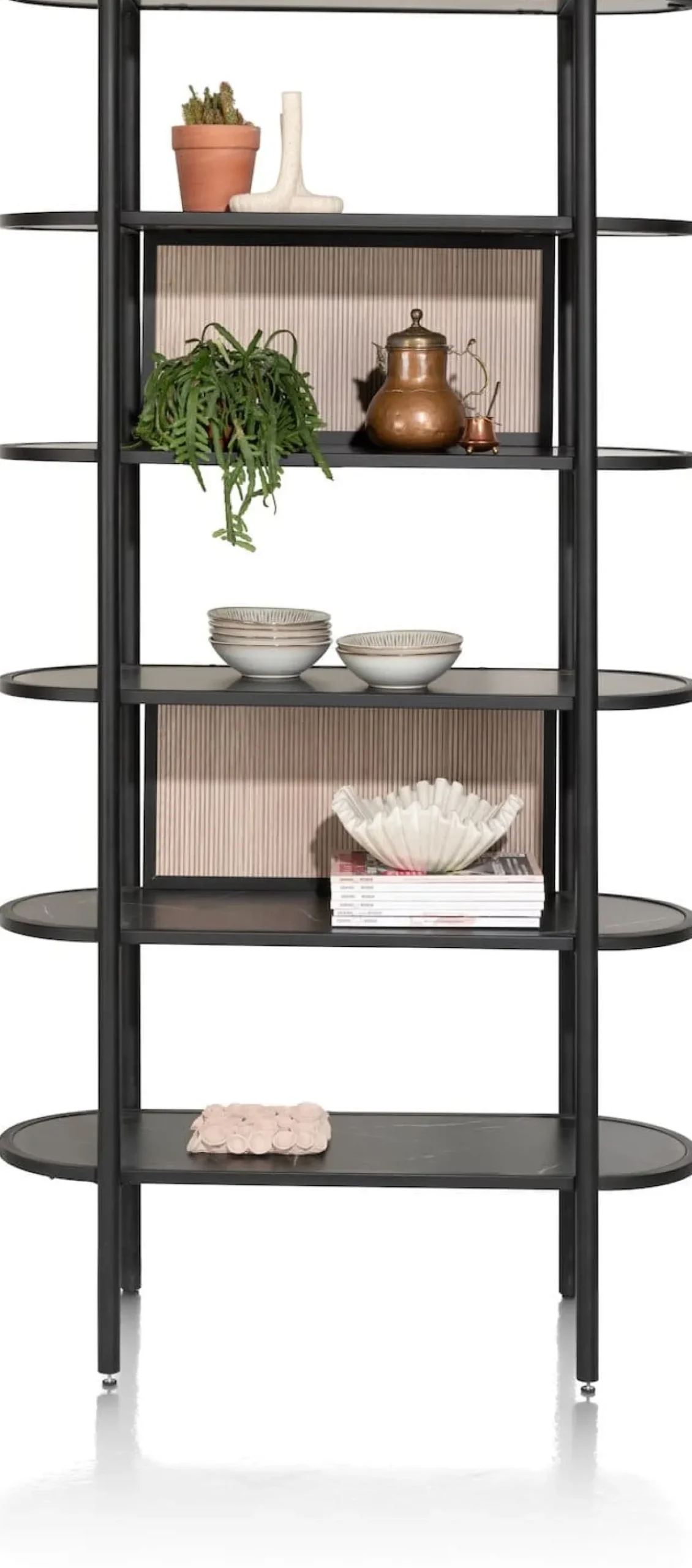 ARAMON boekenkast 100 cm. - 5-niches - XOOON