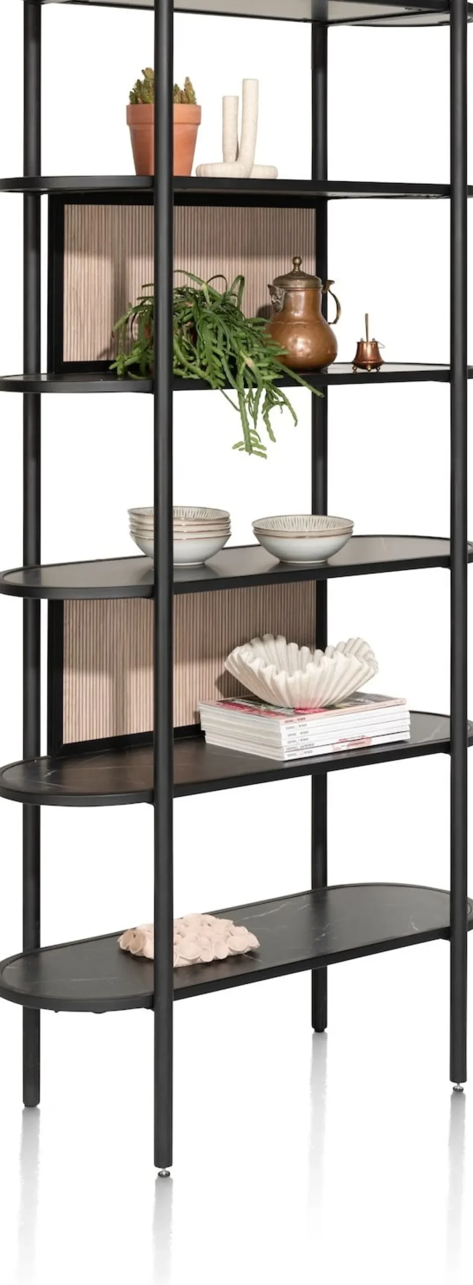 ARAMON boekenkast 100 cm. - 5-niches - XOOON
