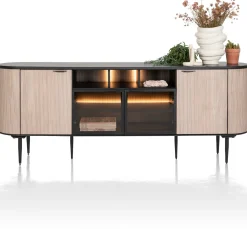 ARAMON dressoir (210cm) - 2-deuren + 2-glasdeuren - XOOON