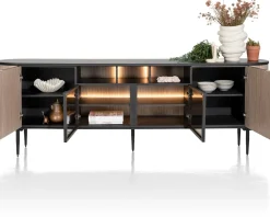 ARAMON dressoir (240cm) 2-deuren + 2-glasdeuren - XOOON