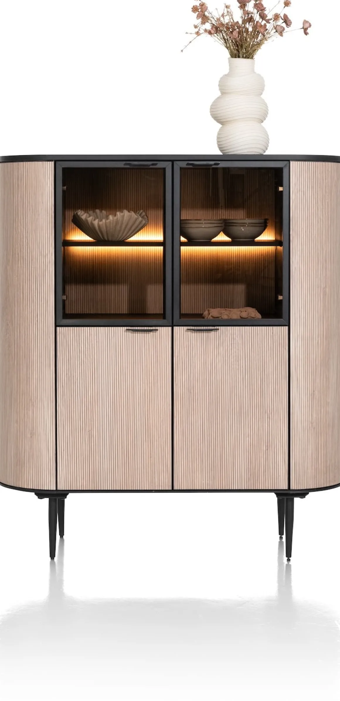 ARAMON highboard (125cm) 2-deuren + 2-glasdeuren - XOOON