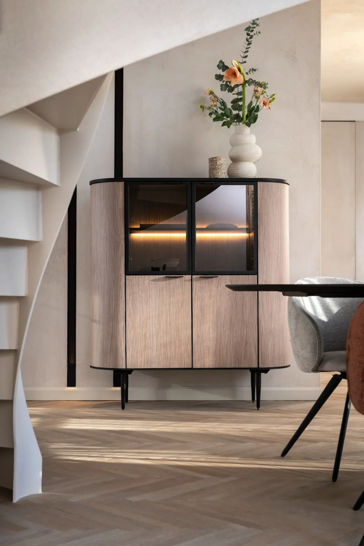 ARAMON highboard (125cm) 2-deuren + 2-glasdeuren - XOOON