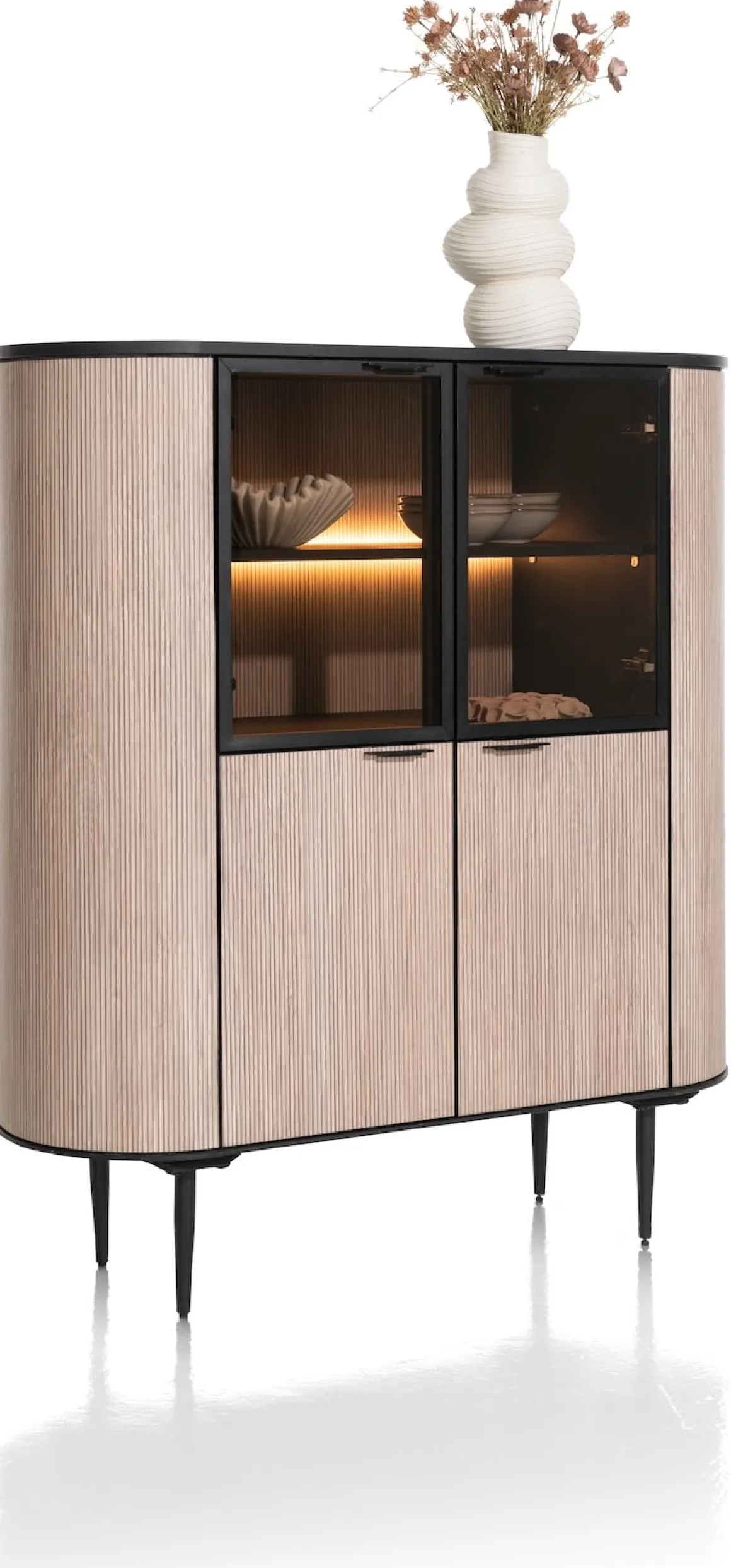 ARAMON highboard (125cm) 2-deuren + 2-glasdeuren - XOOON