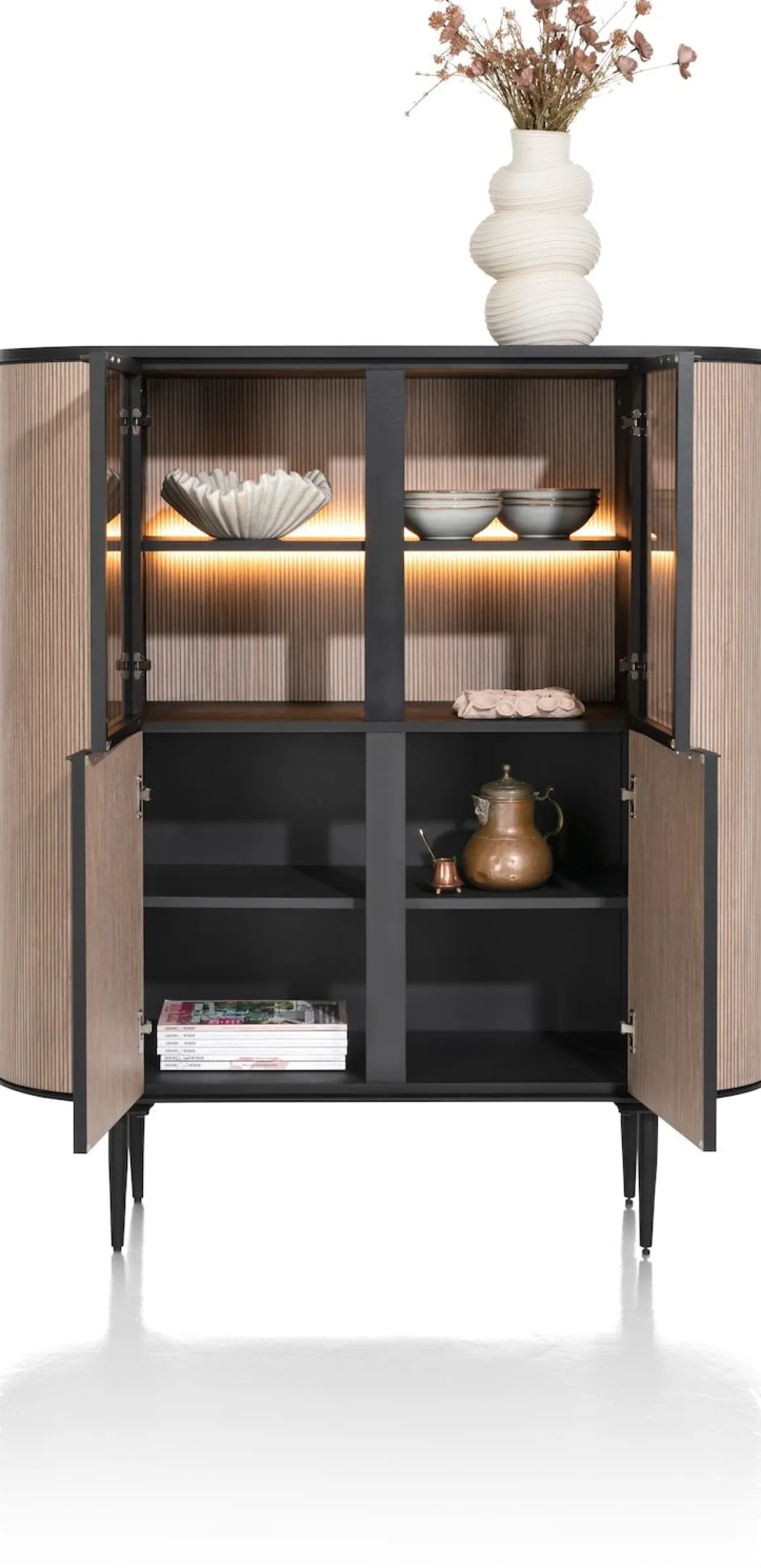 ARAMON highboard (125cm) 2-deuren + 2-glasdeuren - XOOON