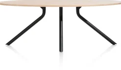 Arvada ellipsvormige eiken eettafel met metalen poot 220x110cm