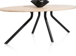 Arvada ellipsvormige eiken eettafel met metalen poot 220x110cm