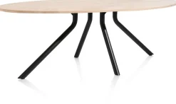 Arvada ellipsvormige eiken eettafel met metalen poot 250x110cm