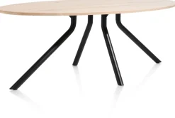 Arvada ellipsvormige eiken eettafel met metalen poot 250x110cm