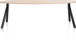 Arvada ellipsvormige eiken eettafel met metalen poten 220x110cm