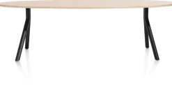 Arvada ellipsvormige eiken eettafel met metalen poten 250x110cm