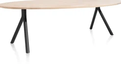 Arvada ellipsvormige eiken eettafel met metalen poten 250x110cm