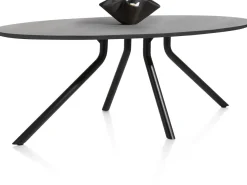 Arvada ellipsvormige eiken eettafel met metalen poot 220x110cm