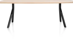 Arvada ovale eiken eettafel met zwart metalen poten 190x100cm