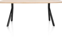 Arvada ovale eiken eettafel met zwart metalen poten 160x100cm