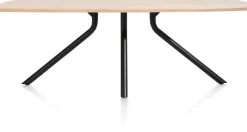 Arvada ovale eiken eettafel met zwart metalen poot 190x100cm