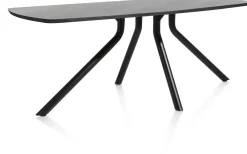 Arvada ovale eiken eettafel met zwart metalen poot 190x100cm