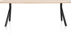 Arvada ovale eiken eettafel met zwart metalen poten 220x110cm