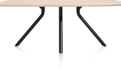 Arvada ovale eiken eettafel met zwart metalen poot 160x100cm