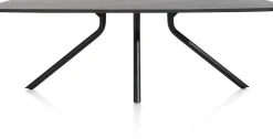 Arvada ovale eiken eettafel met zwart metalen poot 220x110cm
