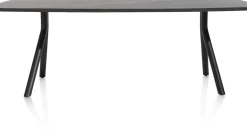 Arvada ovale eiken eettafel met zwart metalen poten 190x100cm