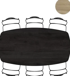 Arvada ovale eiken eettafel met zwart metalen poten 190x100cm