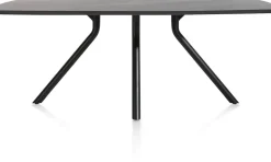 Arvada ovale eiken eettafel met zwart metalen poot 160x100cm