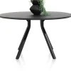 Arvada ronde eiken eettafel met zwart metalen poot 140cm