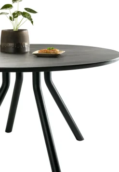 Arvada ronde eiken eettafel met zwart metalen poot 140cm