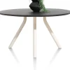 ARVADA tafel 140 cm - rond - centrale poot Nebbia - onyx