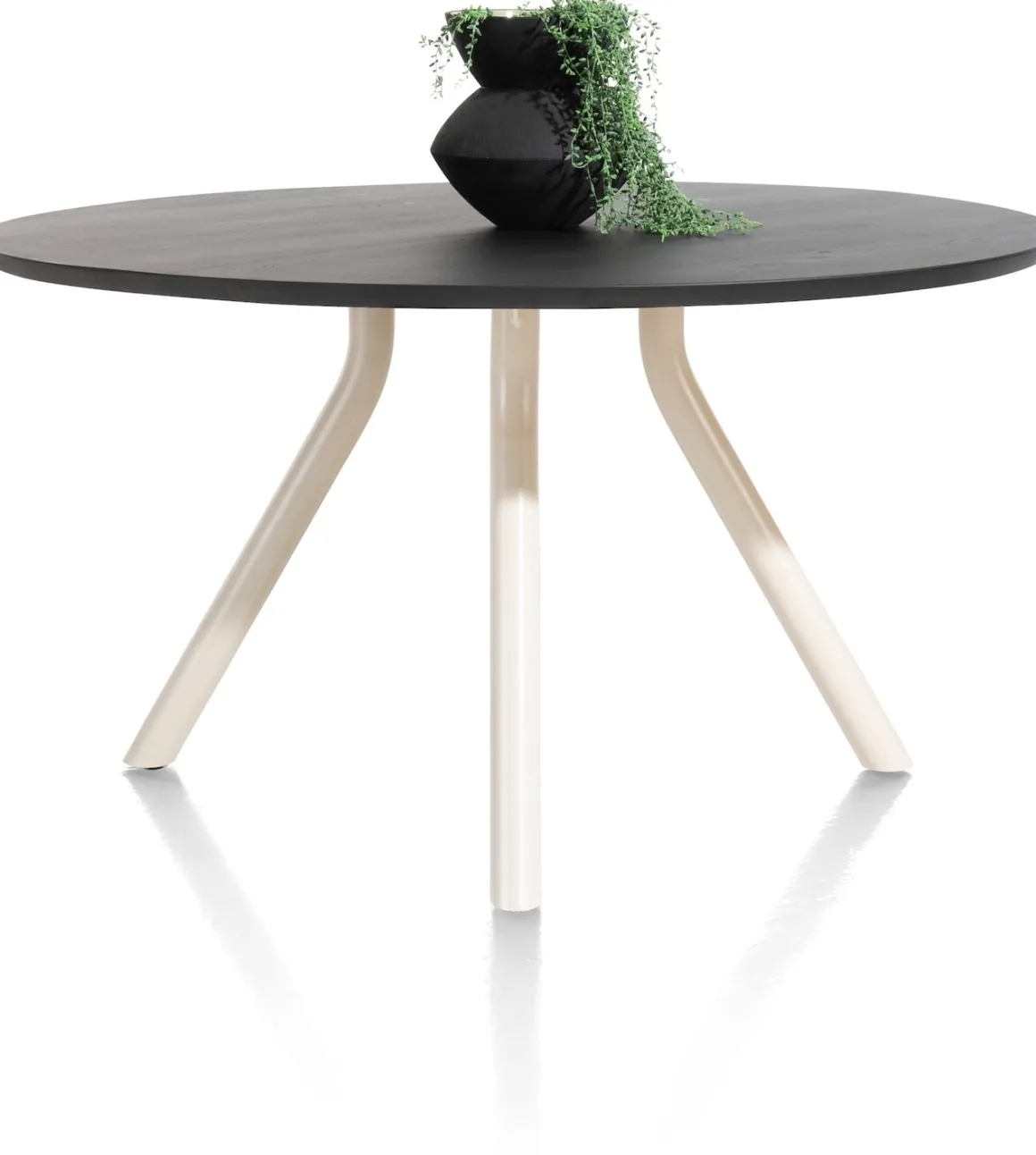 ARVADA tafel 140 cm - rond - centrale poot Nebbia - onyx