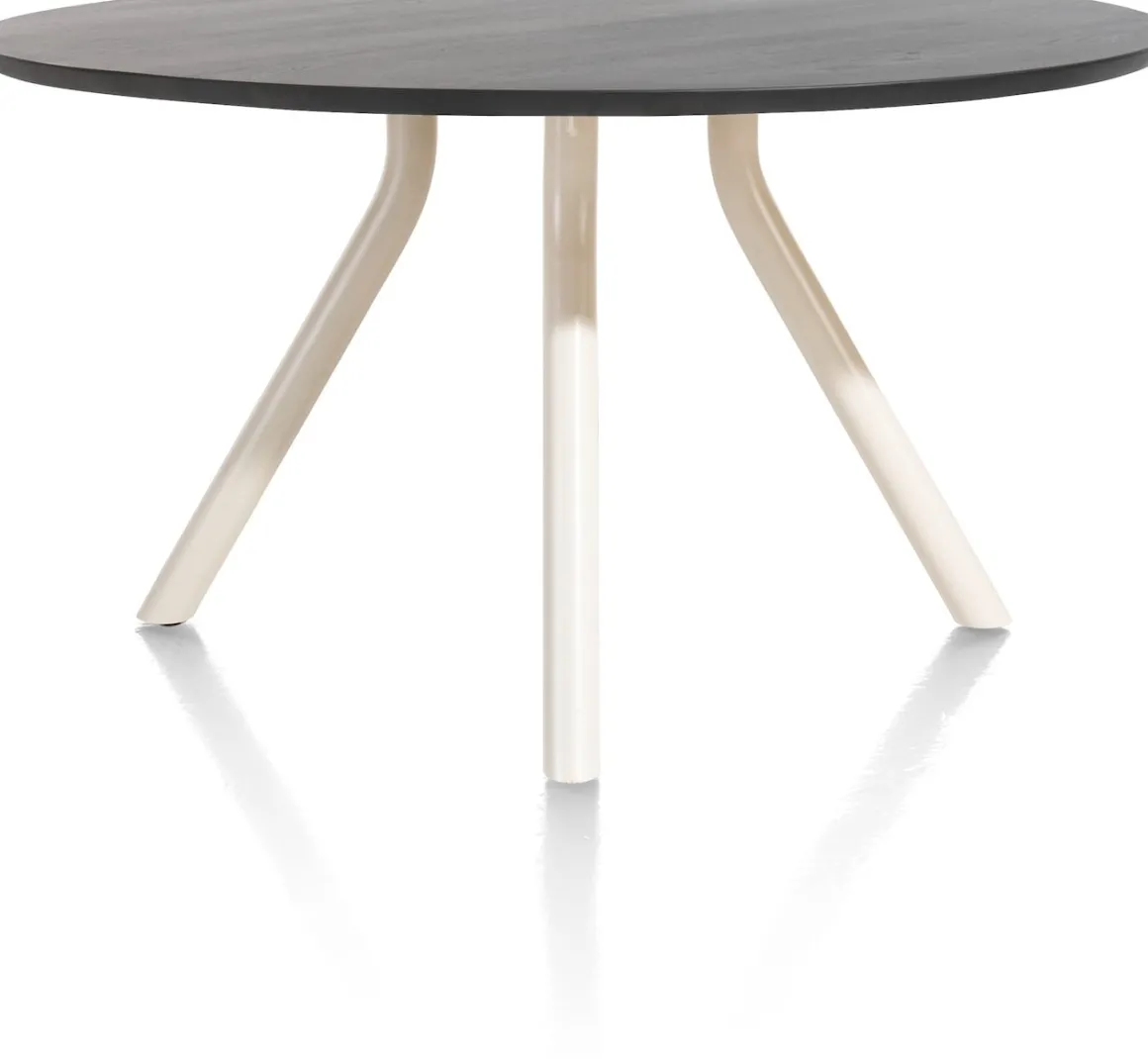 ARVADA tafel 140 cm - rond - centrale poot Nebbia - onyx