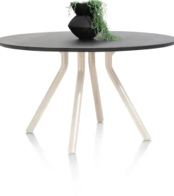 ARVADA tafel 140 cm - rond - centrale poot Nebbia - onyx