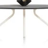 ARVADA tafel 220 x 110 cm - ellips - centrale poot Nebbia - onyx