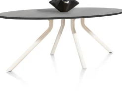 ARVADA tafel 220 x 110 cm - ellips - centrale poot Nebbia - onyx
