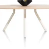 ARVADA tafel 220 x 110 cm - ellips - centrale poot Nebbia