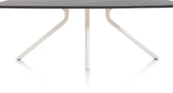 ARVADA tafel 190 x 100 cm - ovaal - centrale poot Nebbia - onyx