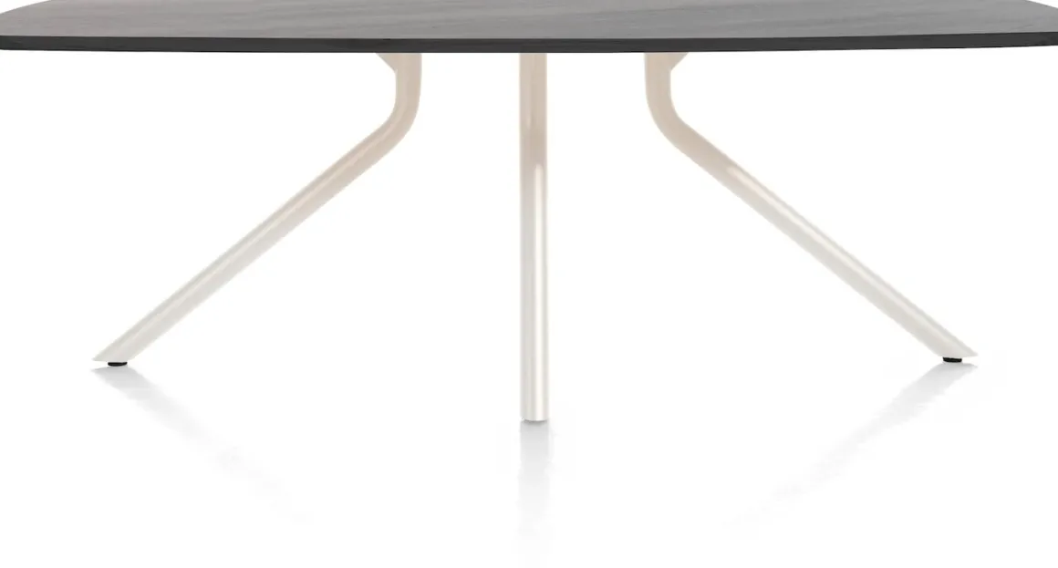 ARVADA tafel 190 x 100 cm - ovaal - centrale poot Nebbia - onyx