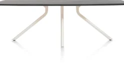 ARVADA tafel 220 x 110 cm - ovaal - centrale poot Nebbia - onyx