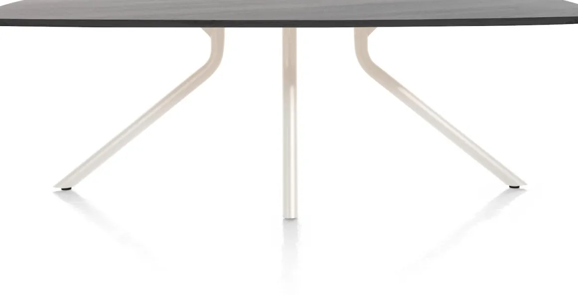 ARVADA tafel 220 x 110 cm - ovaal - centrale poot Nebbia - onyx