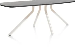 ARVADA tafel 220 x 110 cm - ovaal - centrale poot Nebbia - onyx