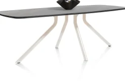 ARVADA tafel 250 x 110 cm - ovaal - centrale poot Nebbia - onyx
