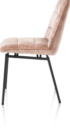 Aurora velours eetkamerstoel met zwart metalen frame