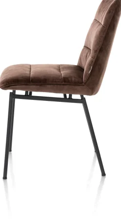 Aurora velours eetkamerstoel met zwart metalen frame