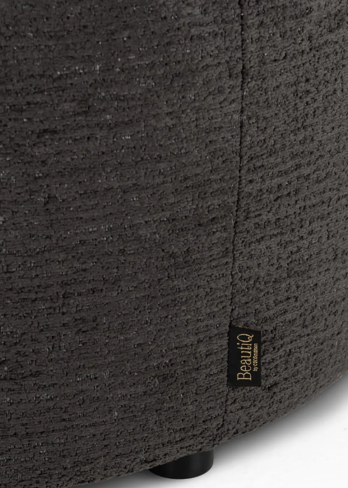 BeautiQ - Chic poef - rond 80 cm in de kleur Antraciet
