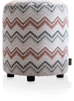 BeautiQ - Lush poef - rond 42 cm in de kleur Koper - COCOmaison